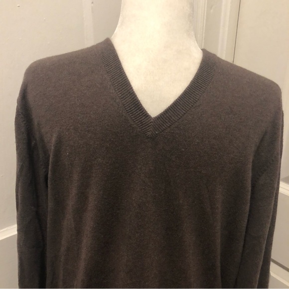 Ll Bean mens cotton cashmere mix v neck sweater size large - Picture 2 of 5